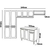 Cozinha Compacta Itatiaia Rose com 10 Portas, 1 Gaveta e 6 Prateleiras - 245cm de Largura - 8