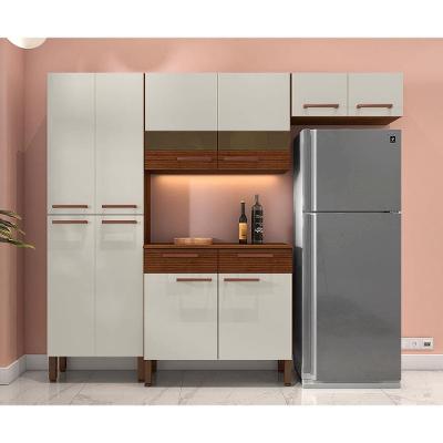 Cozinha Compacta Kit`s Paraná Nala com 10 Portas, 2 Gavetas e 4 Prateleiras - 222cm de largura
