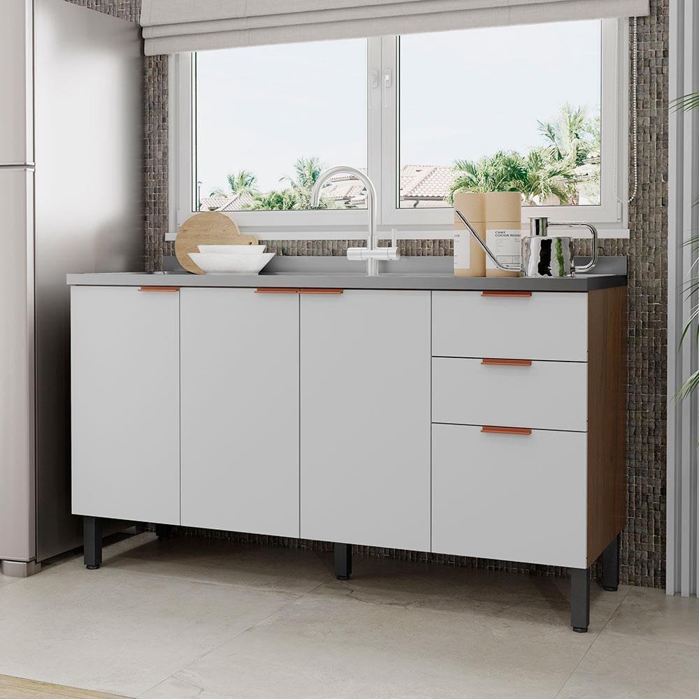 Balcão Bartira Universal com 3 Portas, 3 Gavetas e 2 Prateleiras - 150 cm de largura - 1