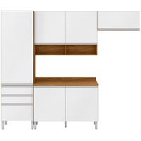 Cozinha Compacta Bartira Jaspe com 6 Portas, 3 Gavetas e 6 Prateleiras - 260,4cm de largura - 2
