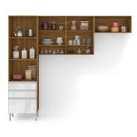 Cozinha Compacta Bartira Jaspe com 6 Portas, 3 Gavetas e 6 Prateleiras - 260,4cm de largura