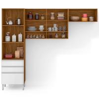 Cozinha Compacta Bartira Jaspe com 6 Portas, 3 Gavetas e 6 Prateleiras - 260,4cm de largura - 5