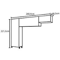 Cozinha Compacta Bartira Jaspe com 6 Portas, 3 Gavetas e 6 Prateleiras - 260,4cm de largura - 9