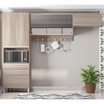 Cozinha Compacta Bartira Amazonita com 5 Portas, 3 Gavetas e 5 Prateleiras - 271cm de largura