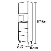 Cozinha Compacta Bartira Amazonita com 5 Portas, 3 Gavetas e 5 Prateleiras - 271cm de largura - 8