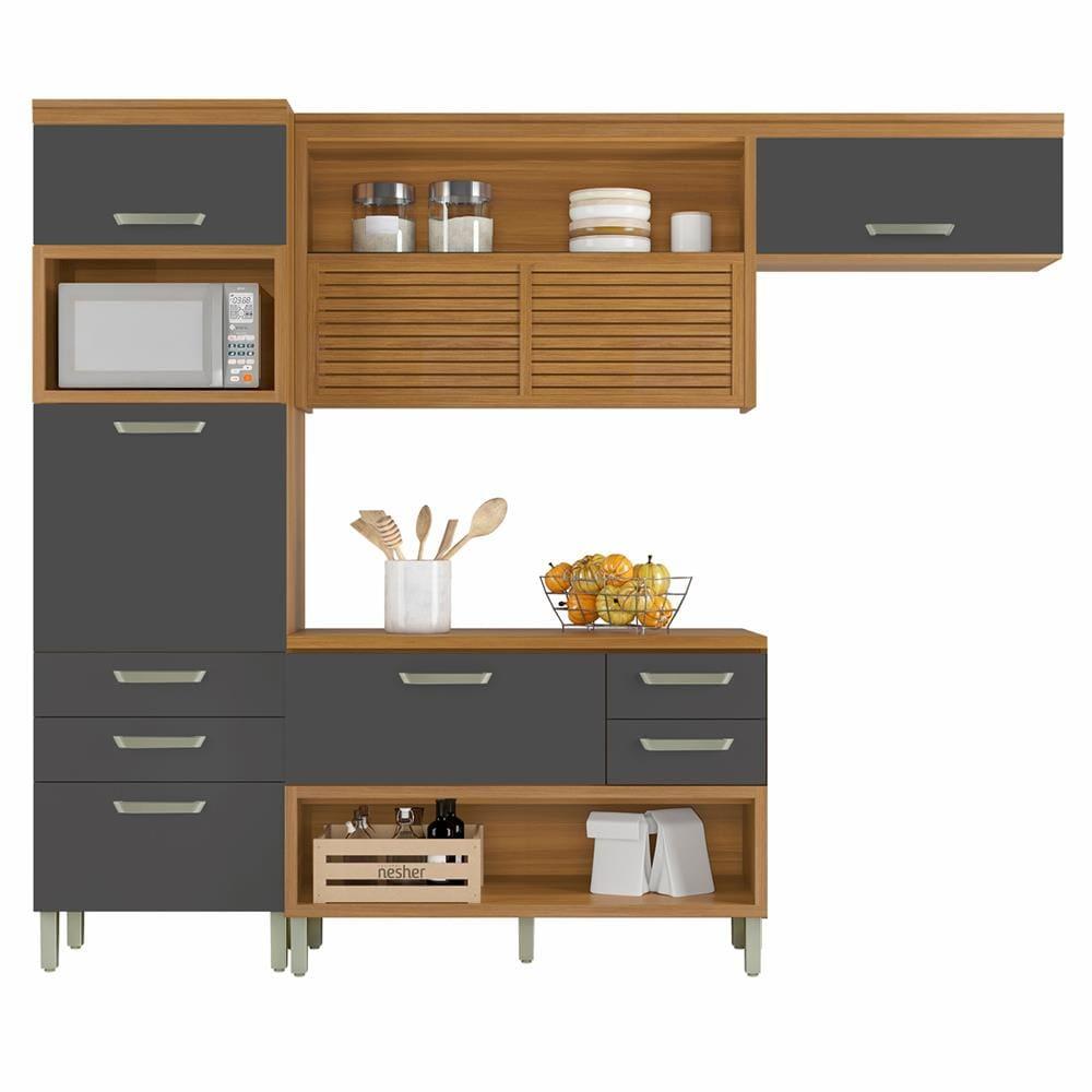 Cozinha Compacta Nesher Princesa com 5 Portas 5 Gavetas e 11 Prateleiras - 264cm de largura - 3