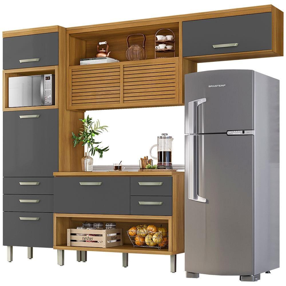 Cozinha Compacta Nesher Princesa com 5 Portas 5 Gavetas e 11 Prateleiras - 264cm de largura - 4