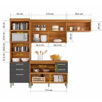 Cozinha Compacta Nesher Princesa com 5 Portas 5 Gavetas e 11 Prateleiras - 264cm de largura - 5