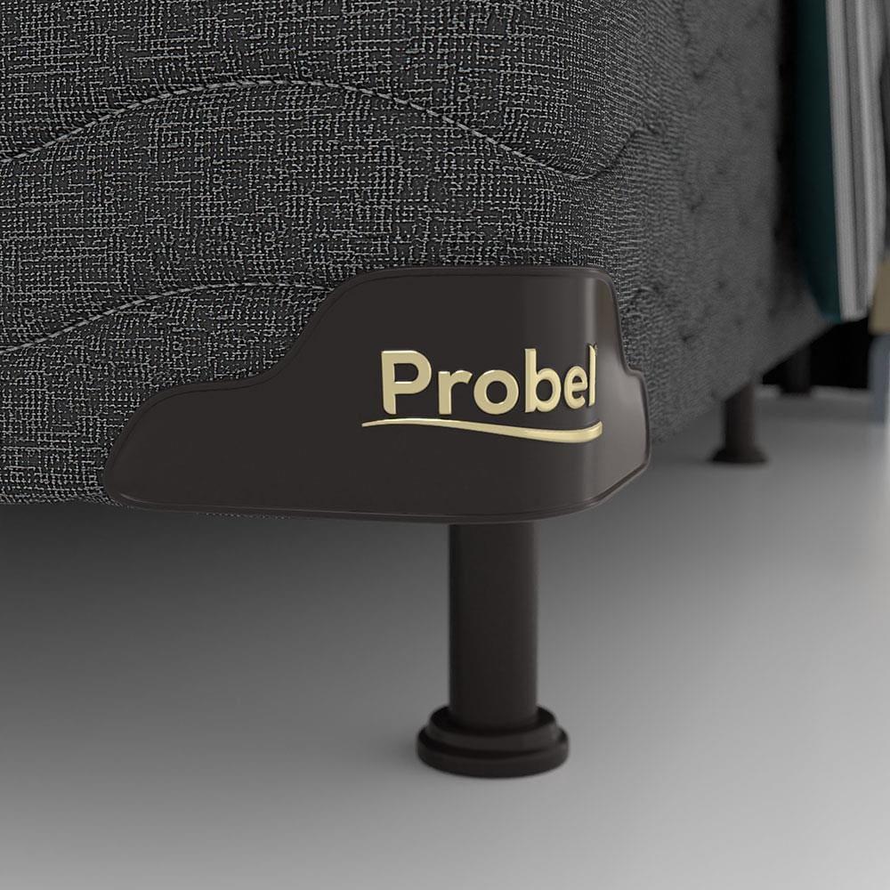 Base Box King Size Probel Village com Revestimento em Tecido Poliéster 38x193x203cm - Preto - 2