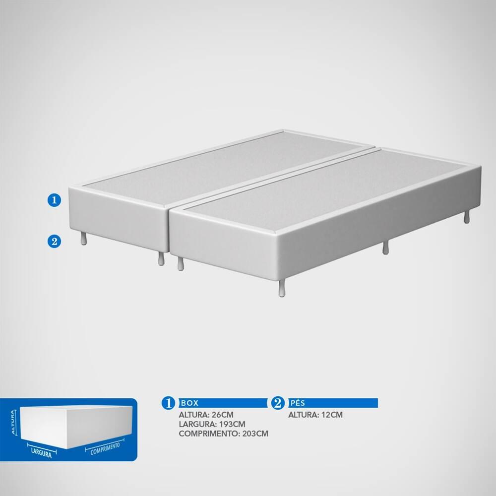 Base Box King Size Probel Village com Revestimento em Tecido Poliéster 38x193x203cm - Preto - 10