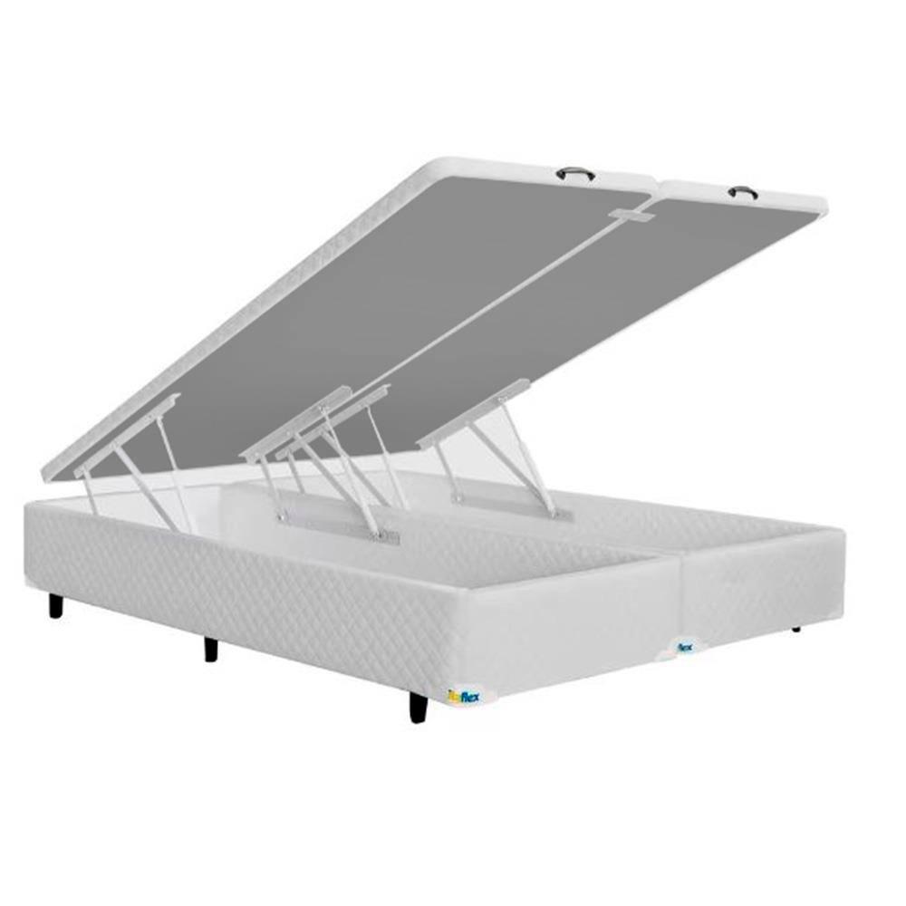 Cama Box Queen Size MGA Universal com Baú e Pistão a Gás + Colchão Umaflex Itália com Pillow Top e Molas Ensacadas 26x158x198cm – Branca - 3
