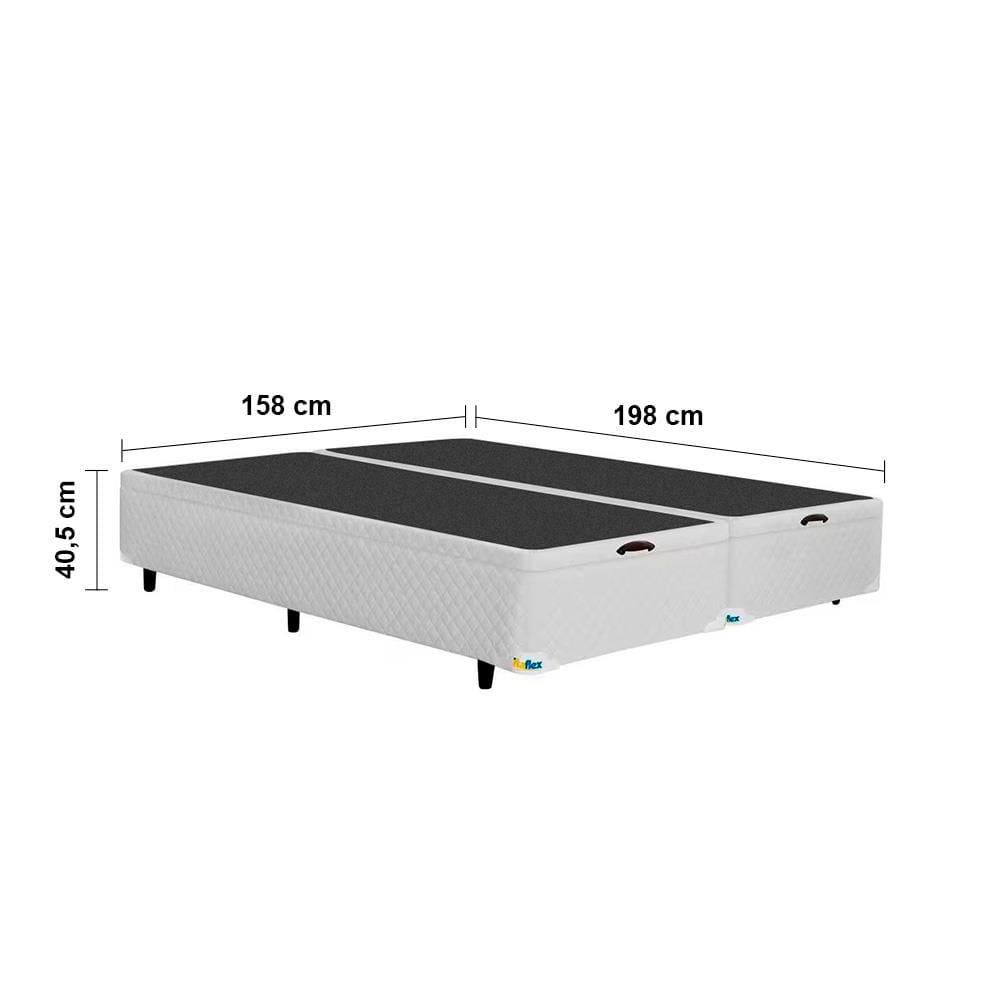 Cama Box Queen Size MGA Universal com Baú e Pistão a Gás + Colchão Umaflex Itália com Pillow Top e Molas Ensacadas 26x158x198cm – Branca - 6
