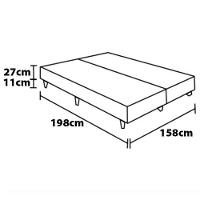 Base Box Queen Size Herval Ômega com Revestimento em Tecido Poliéster 38 x 158 x 198cm - Cinza - 2
