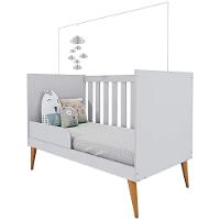 Guarda-Roupa Bartira Ternura com 3 Portas, 2 Gavetas + Cômoda Ternura com 5 Gavetas e 1 Porta + Berço Mini Cama Móveis Estrela Ternura - 6