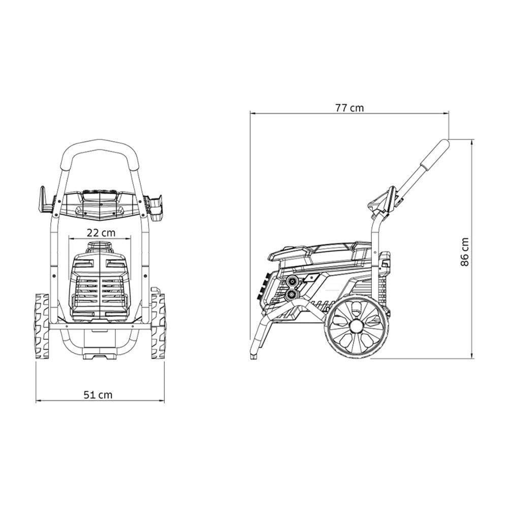 Lavadora de Alta Pressão Tramontina 2100W de Potência e 2300 Psi, Sistema Stop Total - Preta e Amarela - 4