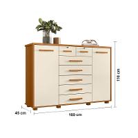 Cômoda Palumoveis Fontana com 7 Gavetas e 2 Portas – 160cm de Largura - 4