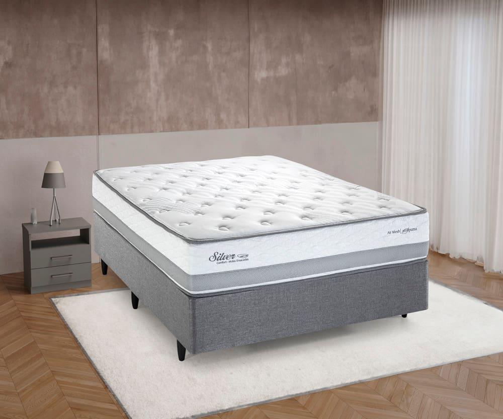 Cama Casal Herval Silver com Pillow Top e Molas Ensacadas 69x138x188cm - Cinza - 3