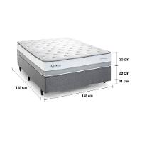 Cama Casal Herval Silver com Pillow Top e Molas Ensacadas 69x138x188cm - Cinza - 4