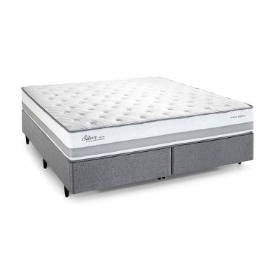 Cama Box King Size Herval Silver com Pillow Top e Molas Ensacadas 69x193x203cm - Cinza