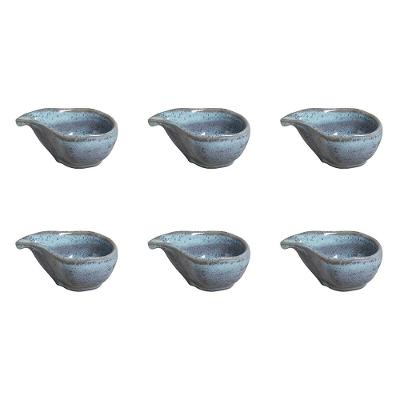 Conjunto de Molheiras Ovais Porto Brasil Orgânico Breeze Azul 40ml - 6 Peças