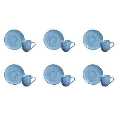 Conjunto de Xícaras e Pires de Café Porto Brasil Bio Breeze 120ml - 6 Peças