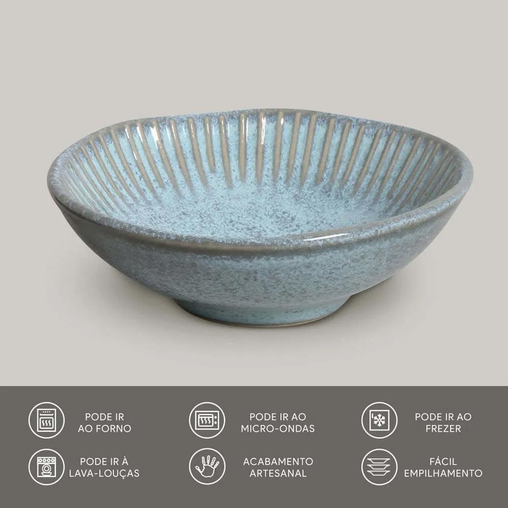 Conjunto de Cumbucas Porto Brasil Linhas Breeze Azul 6 Peças - 370 ml - 2