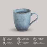 Conjunto de Canecas Porto Brasil Orgânico Breeze em Stoneware Azul 273ml - 4 Peças - 3