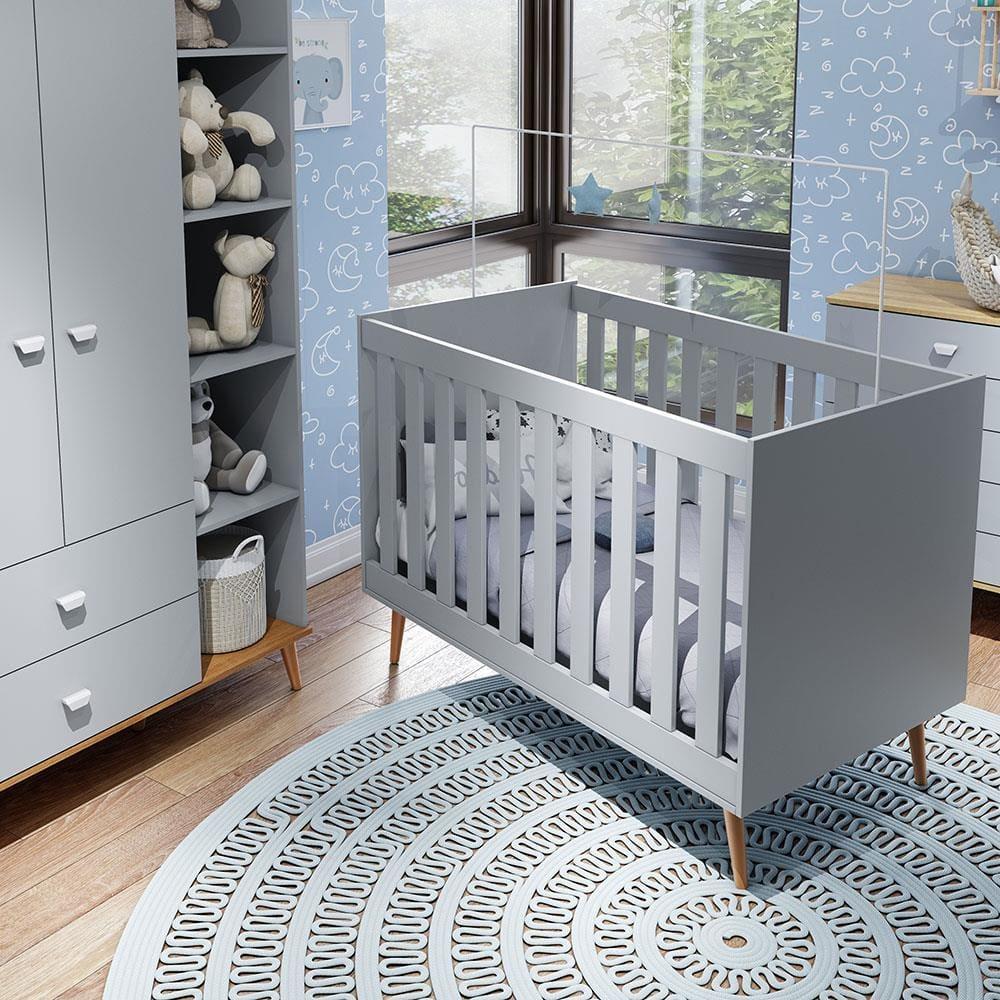 Guarda-Roupa Bartira Ternura com 5 Nichos, 2 Portas, 2 Gavetas + Cômoda Ternura com 5 Gavetas e 1 Porta + Berço Móveis Estrela Ternura - 4