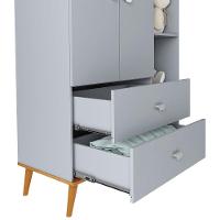 Guarda-Roupa Bartira Ternura com 5 Nichos, 2 Portas, 2 Gavetas + Cômoda Ternura com 5 Gavetas e 1 Porta + Berço Móveis Estrela Ternura - 5