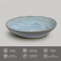 Conjunto com 6 Pratos Fundos Porto Brasil Linhas Breeze em Stoneware 22,5cm – Azul
