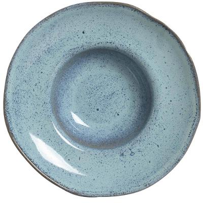 Conjunto com 4 Pratos para Massa Porto Orgânico Breeze em Stoneware 28cm – Azul