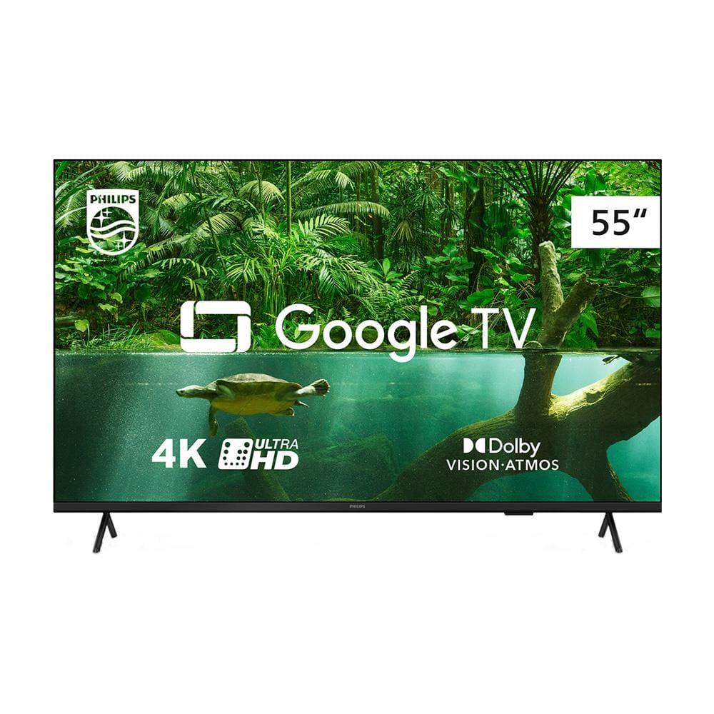 Smart TV LED 55" Ultra HD 4K Philips 55PUG7408/78 com Google TV, Comando de Voz, Wi-Fi, USB, Dolby Vision/Atmos, VRR/ALLM e Bluetooth - 1