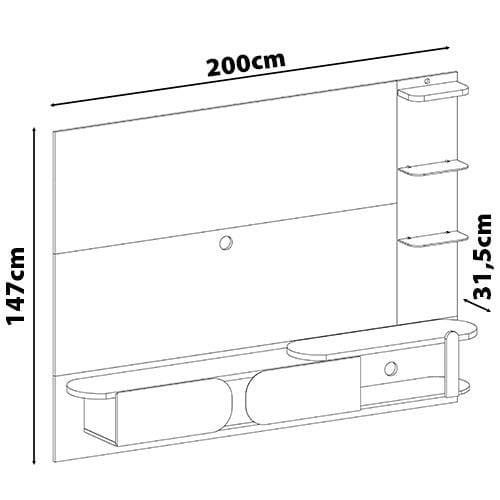 Painel Artely Toronto com 2 Portas, Ideal para TV de até 72” - 7