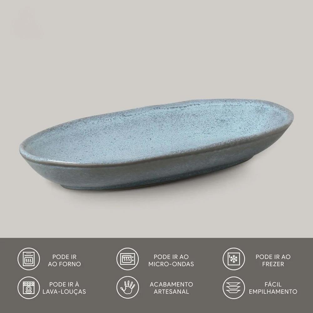 Conjunto de Travessas Oval Funda G Porto Brasil Orgânico Breeze 32x16cm - 4 Peças - 3