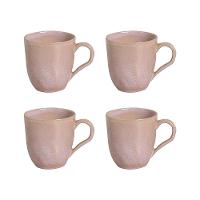 Conjunto de Xícaras Porto Brasil Orgânico Litchi em Cerâmica Stoneware Rosa Claro 273ml - 4 Peças - 1