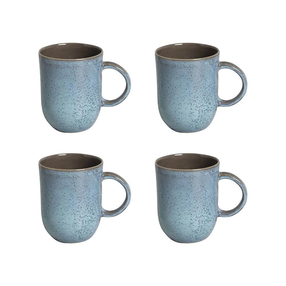 Conjunto de Xícaras Grandes Porto Brasil Coup Breeze em Cerâmica Stoneware Azul 330ml - 4 Peças - 1