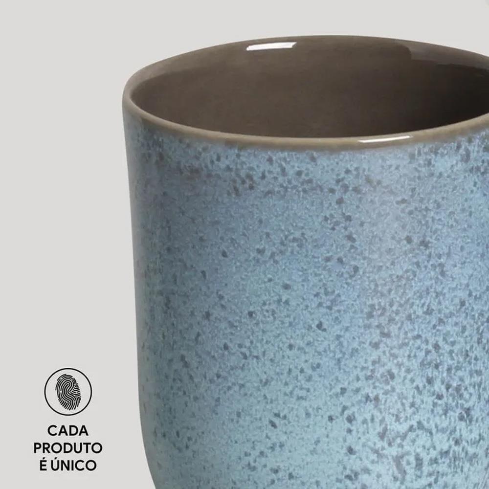 Conjunto de Xícaras Grandes Porto Brasil Coup Breeze em Cerâmica Stoneware Azul 330ml - 4 Peças - 4