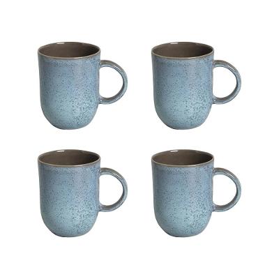 Conjunto de Xícaras Grandes Porto Brasil Coup Breeze em Cerâmica Stoneware Azul 330ml - 4 Peças