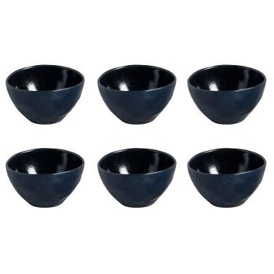 Conjunto de Bowls Orgânicos Night Blue Porto Brasil em Stoneware 558ml - 6 Peças