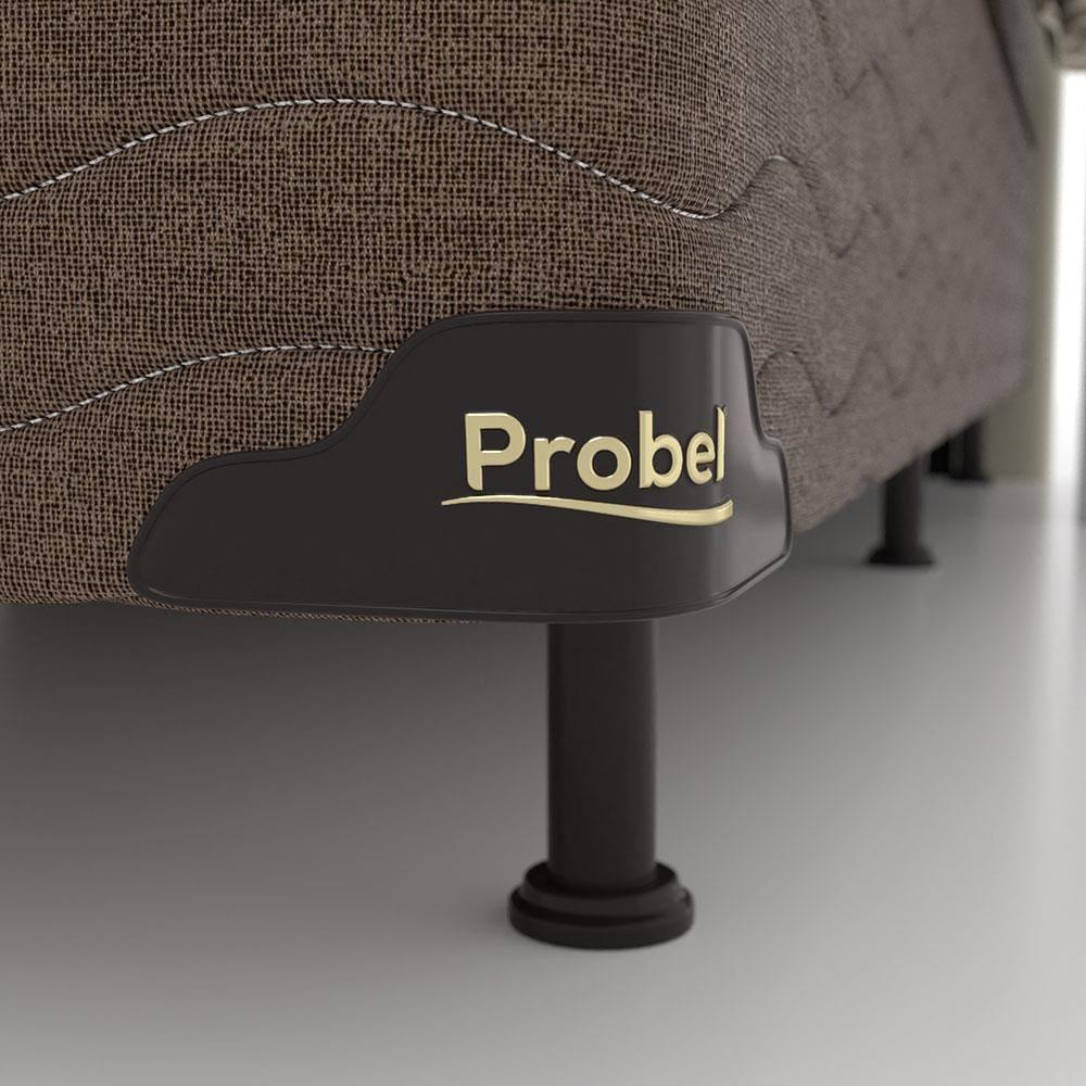 Base Box Queen Size Probel Oregon com Revestimento em Tecido Poliéster 38x158x198cm - Marrom - 2