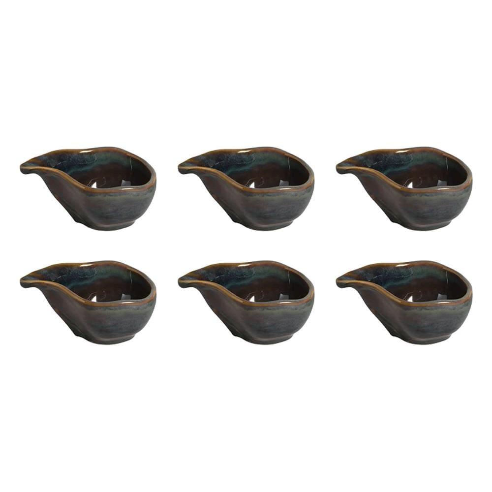 Conjunto de Molheiras Ovais Porto Brasil Orgânico Oceano 40ml – 6 Peças - 1