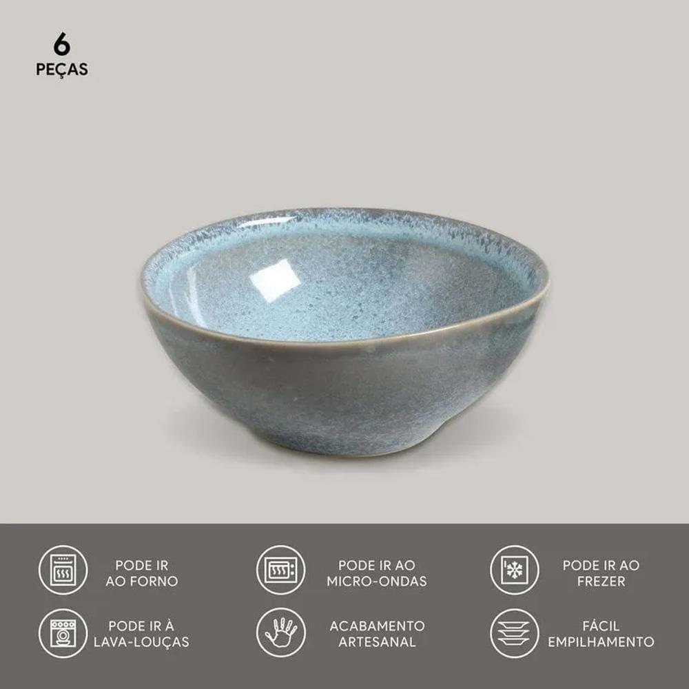 Conjunto de Cumbucas Porto Brasil Coup Stoneware Breeze 360ml - 6 Peças - 3