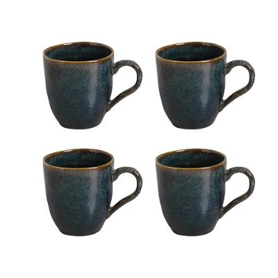 Conjunto de Canecas Porto Brasil Orgânico Oceano em Stoneware Azul 273 ml - 4 Peças