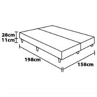 Base Box Queen Size Herval Sense com Revestimento em Tecido Poliéster 39 x 158 x 198cm - Bege - 2