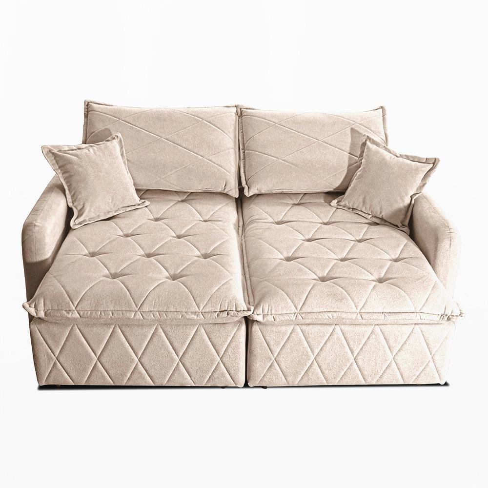 Sofá 3 Lugares Cama inBox Sublime Retrátil e Reclinável Revestido em Bouclé - 180cm de largura - 2