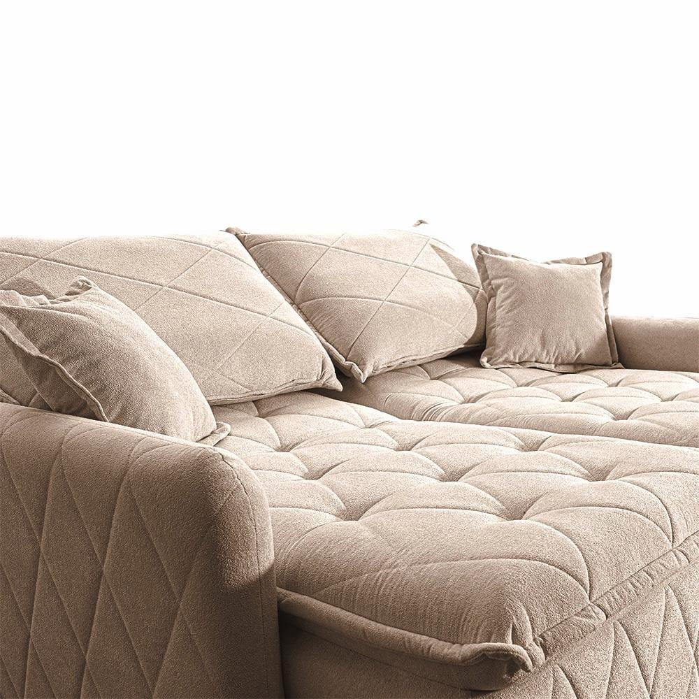 Sofá 3 Lugares Cama inBox Sublime Retrátil e Reclinável Revestido em Bouclé - 180cm de largura - 4