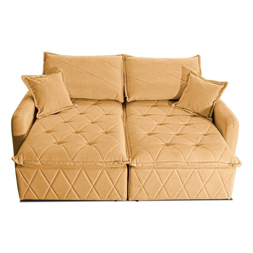 Sofá 3 Lugares Cama inBox Sublime Retrátil e Reclinável Revestido em Bouclé - 180cm de largura - 2