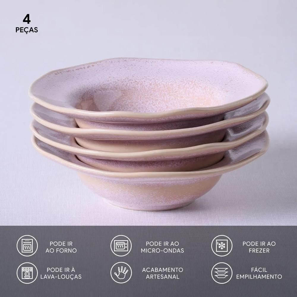 Conjunto de Pratos de Sobremesa Porto Brasil Orgânico Litchi 250ml - 4 Peças - 3