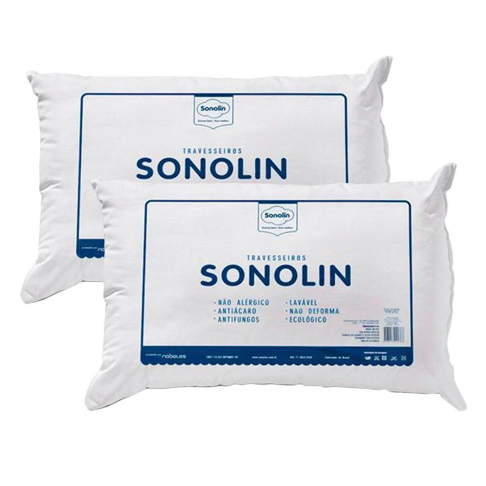 Travesseiro Sonolin Prime em Fibra Siliconada 50x70cm Branco - 2 Unidades - 1