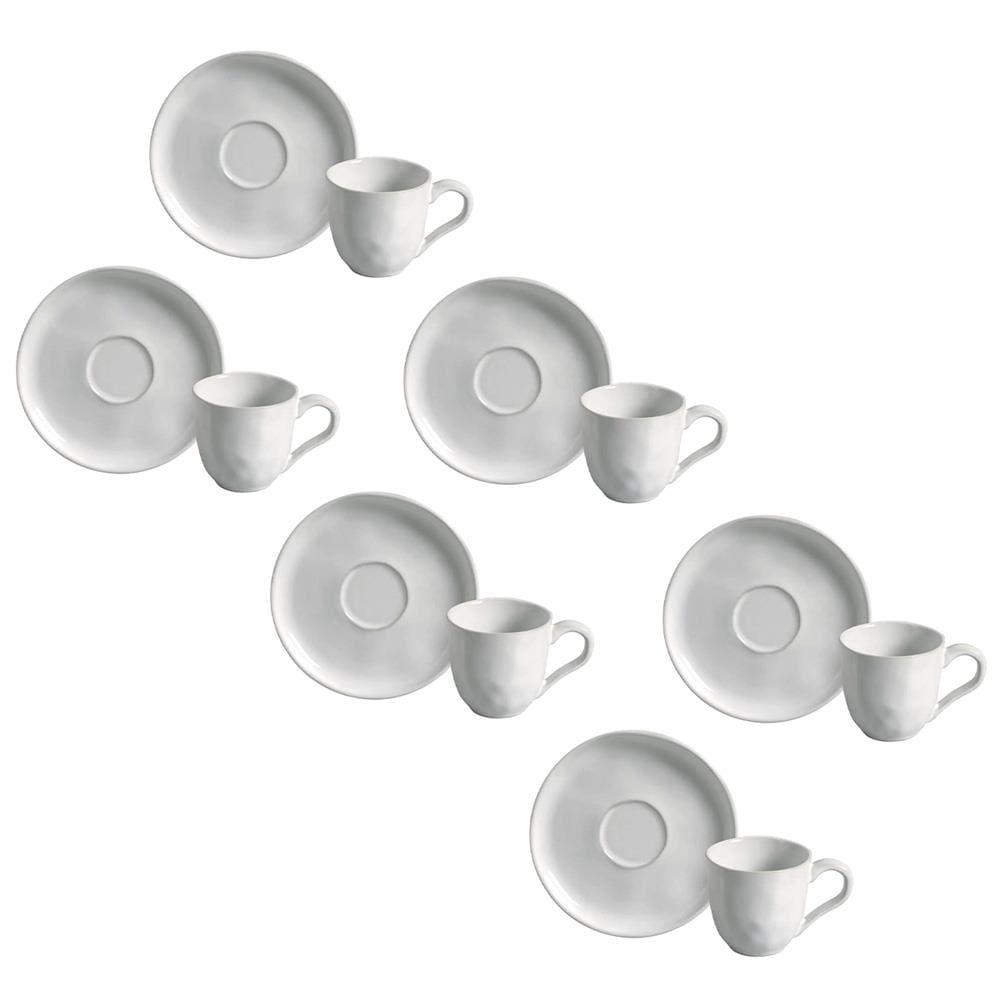 Conjunto de Xícaras de Café com Pires Porto Brasil Bio New White 120ml - 6 Peças - 1